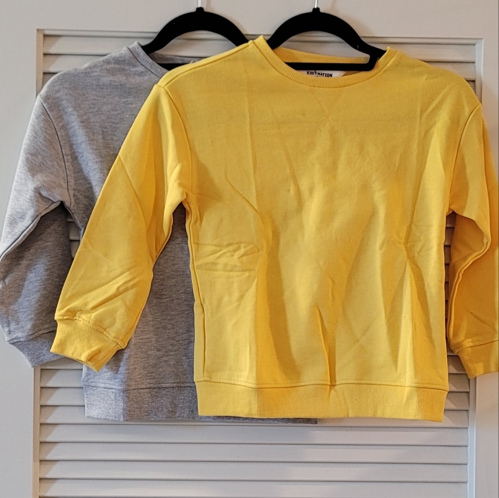 Kid Nation - (NWOT) Two Kids Unisex Yellow & Grey Sweaters Bundle